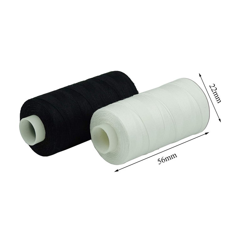 Simthread 6 White 6 Black 100% Cotton Sewing Thread 50s/3 for Quilting etc - 550 Yards Each - Image 3